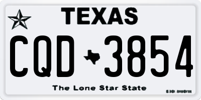 TX license plate CQD3854