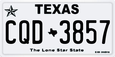 TX license plate CQD3857