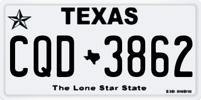 TX license plate CQD3862