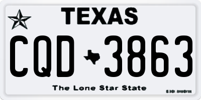 TX license plate CQD3863