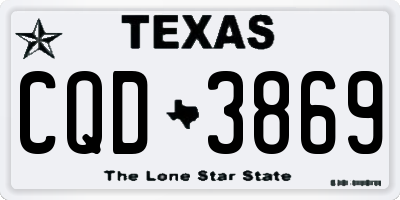 TX license plate CQD3869