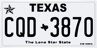 TX license plate CQD3870