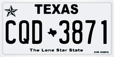 TX license plate CQD3871