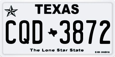 TX license plate CQD3872