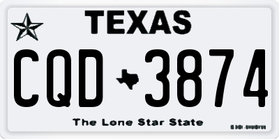 TX license plate CQD3874