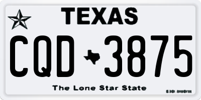 TX license plate CQD3875