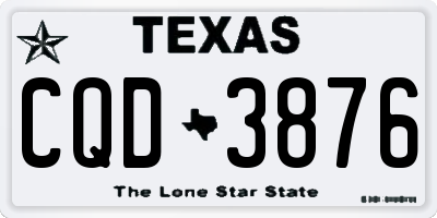 TX license plate CQD3876