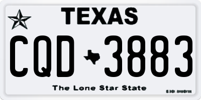 TX license plate CQD3883
