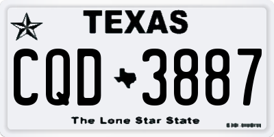 TX license plate CQD3887