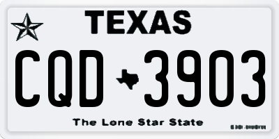 TX license plate CQD3903