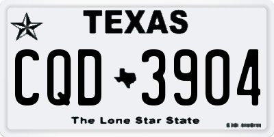 TX license plate CQD3904