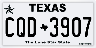 TX license plate CQD3907