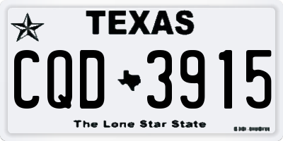 TX license plate CQD3915