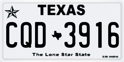 TX license plate CQD3916