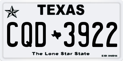 TX license plate CQD3922