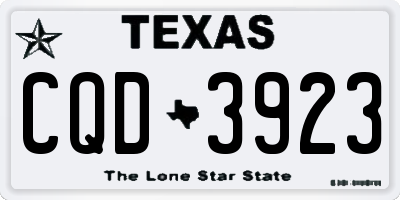 TX license plate CQD3923