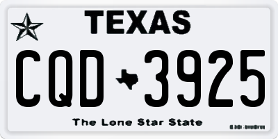 TX license plate CQD3925