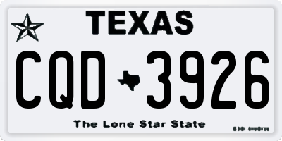 TX license plate CQD3926