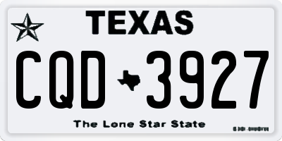 TX license plate CQD3927