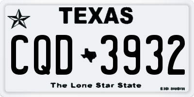 TX license plate CQD3932