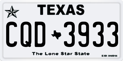 TX license plate CQD3933