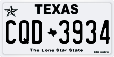 TX license plate CQD3934