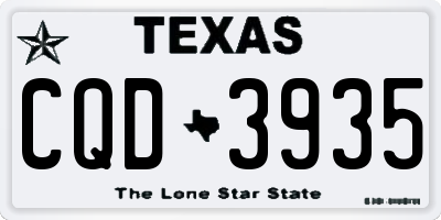 TX license plate CQD3935