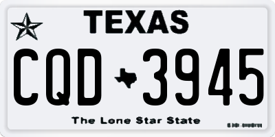 TX license plate CQD3945