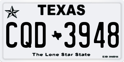 TX license plate CQD3948