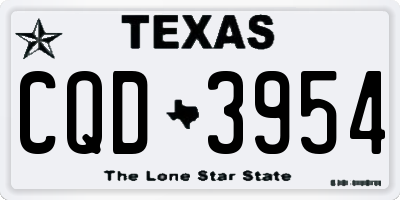 TX license plate CQD3954