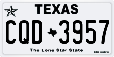 TX license plate CQD3957