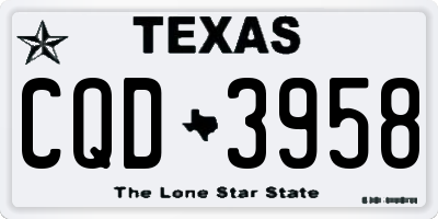 TX license plate CQD3958
