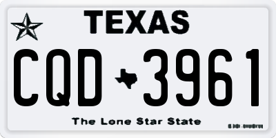 TX license plate CQD3961