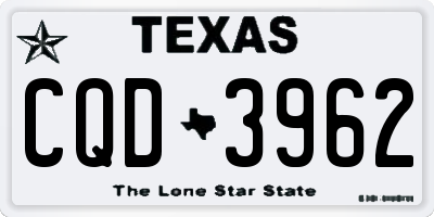 TX license plate CQD3962