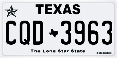 TX license plate CQD3963