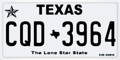 TX license plate CQD3964