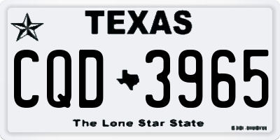 TX license plate CQD3965