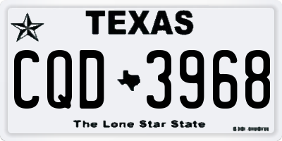 TX license plate CQD3968