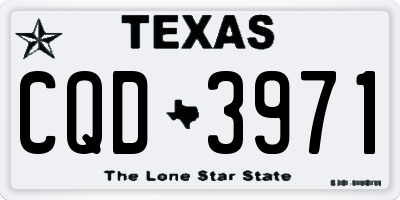 TX license plate CQD3971
