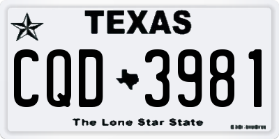 TX license plate CQD3981