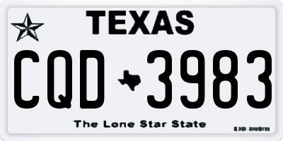 TX license plate CQD3983