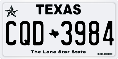 TX license plate CQD3984