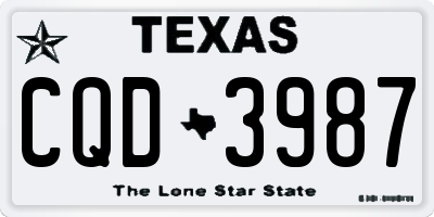TX license plate CQD3987