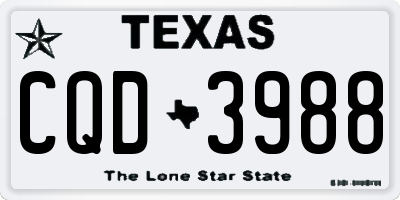 TX license plate CQD3988