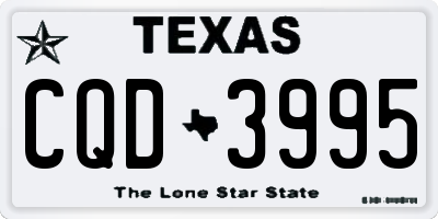 TX license plate CQD3995