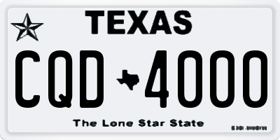 TX license plate CQD4000
