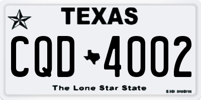 TX license plate CQD4002