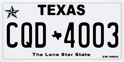 TX license plate CQD4003