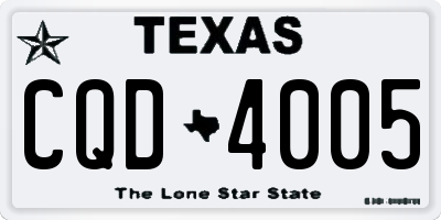 TX license plate CQD4005