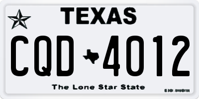 TX license plate CQD4012